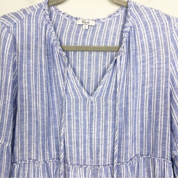 RAILS | Everly Tiered Long Sleeve Tie Dress Ludlow Stripe Women’s Size Small - Picture 5 of 11